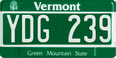 VT license plate YDG239