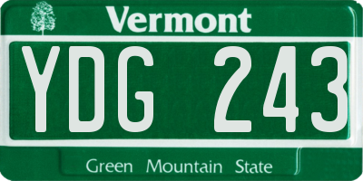 VT license plate YDG243