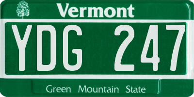 VT license plate YDG247