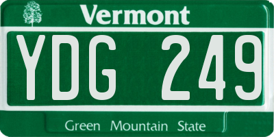 VT license plate YDG249
