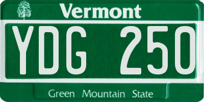 VT license plate YDG250