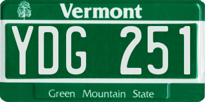 VT license plate YDG251