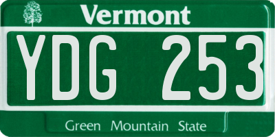 VT license plate YDG253