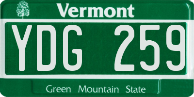 VT license plate YDG259