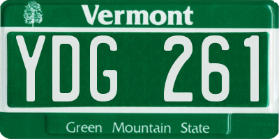 VT license plate YDG261