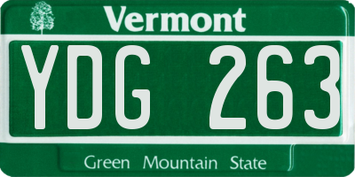 VT license plate YDG263