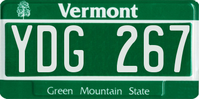 VT license plate YDG267