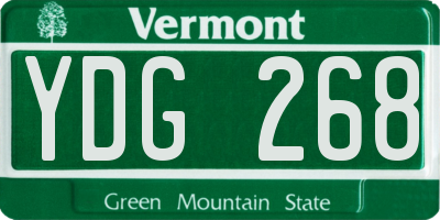 VT license plate YDG268