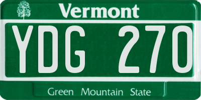 VT license plate YDG270