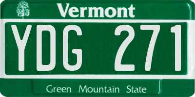 VT license plate YDG271