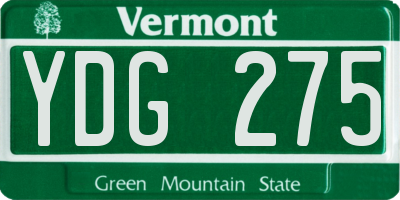 VT license plate YDG275