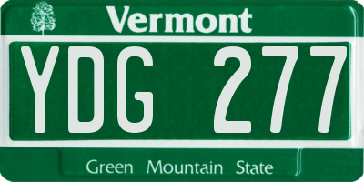 VT license plate YDG277