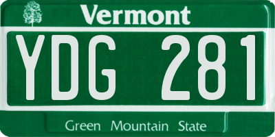 VT license plate YDG281