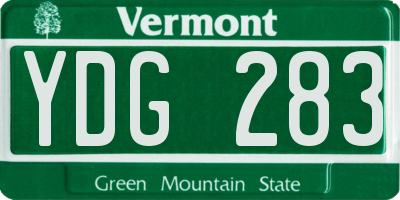 VT license plate YDG283