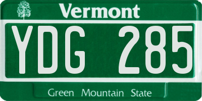 VT license plate YDG285