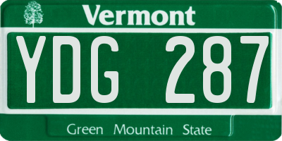 VT license plate YDG287