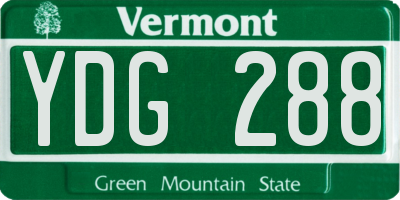 VT license plate YDG288