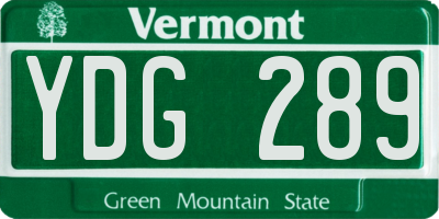 VT license plate YDG289