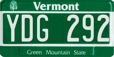 VT license plate YDG292