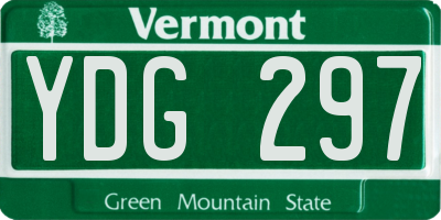 VT license plate YDG297