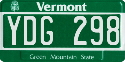 VT license plate YDG298
