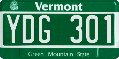 VT license plate YDG301