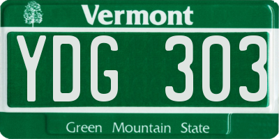 VT license plate YDG303