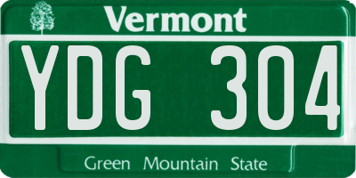 VT license plate YDG304