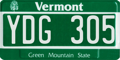 VT license plate YDG305