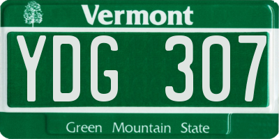 VT license plate YDG307