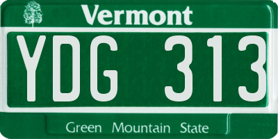 VT license plate YDG313