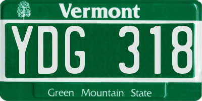 VT license plate YDG318