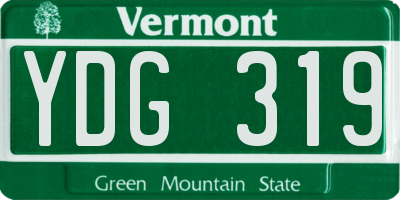 VT license plate YDG319