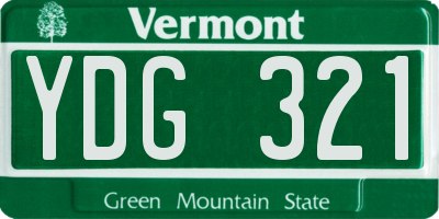 VT license plate YDG321