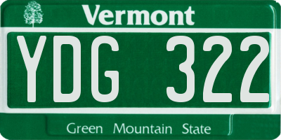 VT license plate YDG322