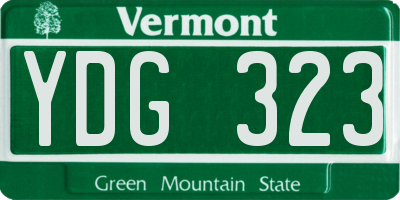 VT license plate YDG323
