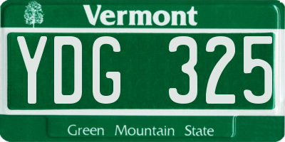 VT license plate YDG325