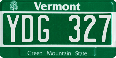 VT license plate YDG327
