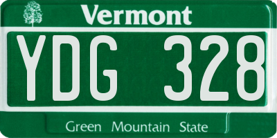VT license plate YDG328