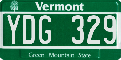 VT license plate YDG329