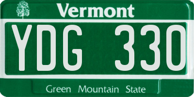 VT license plate YDG330