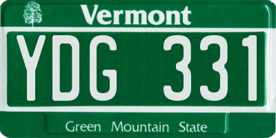 VT license plate YDG331