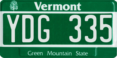 VT license plate YDG335