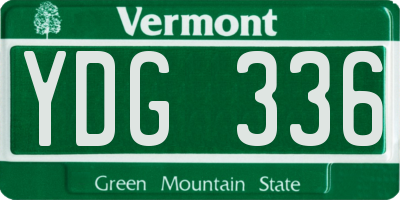 VT license plate YDG336