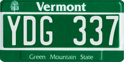 VT license plate YDG337