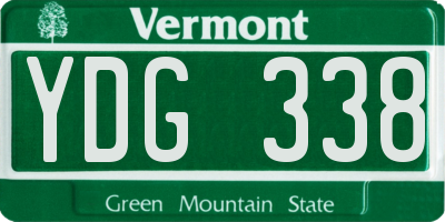VT license plate YDG338
