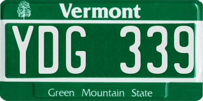 VT license plate YDG339