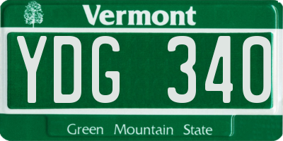 VT license plate YDG340