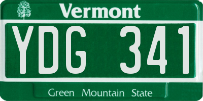 VT license plate YDG341
