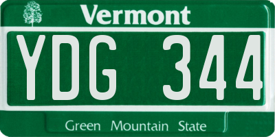 VT license plate YDG344